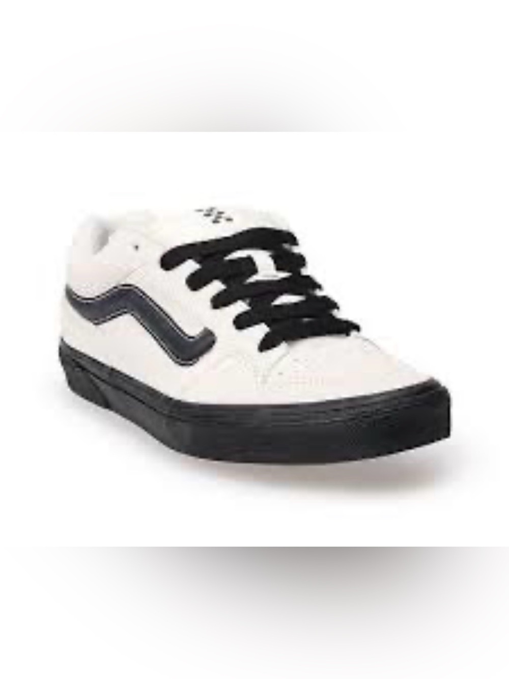 Vans White and Black Low-Top Skate Sneakers
